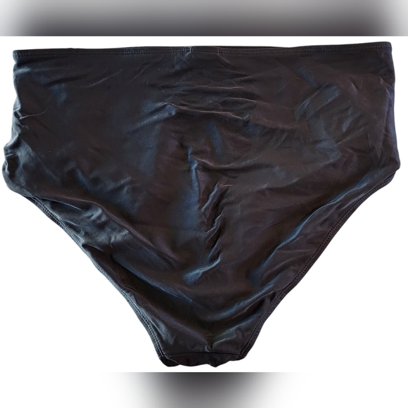Time and Tru Black High Waist Cinch Sides Full Swim Bikini Bottom Women's M NWOT - Picture 2 of 7